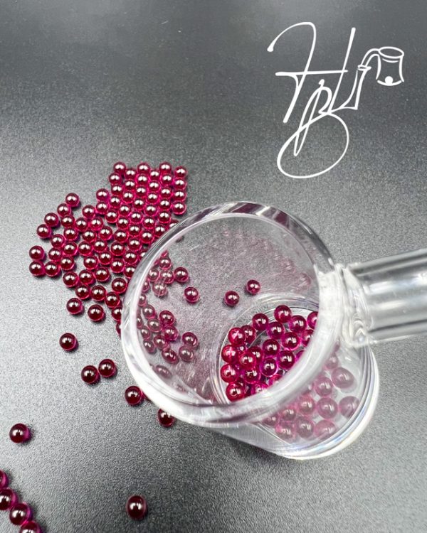 Glassball 3mm 2 pcs Red Ruby terp pearl beads for Quartz Banger