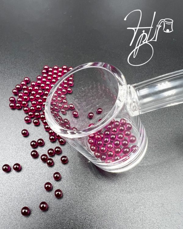 Glassball 3mm 2 pcs Red Ruby terp pearl beads for Quartz Banger