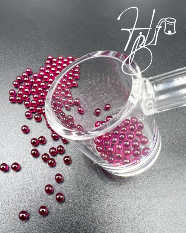 Glassball 3mm 2 pcs Red Ruby terp pearl beads for Quartz Banger